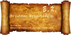 Brichter Krisztián névjegykártya